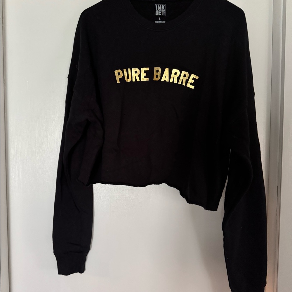 Black Pure Barre Cropped Sweatshirt
